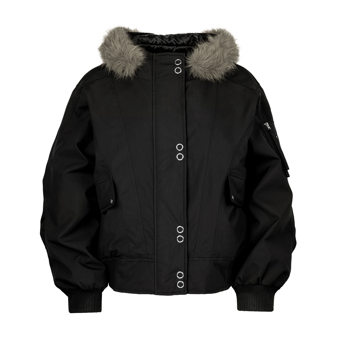 P0000ETN Roughneck MA-1 Snap Jacket Black
