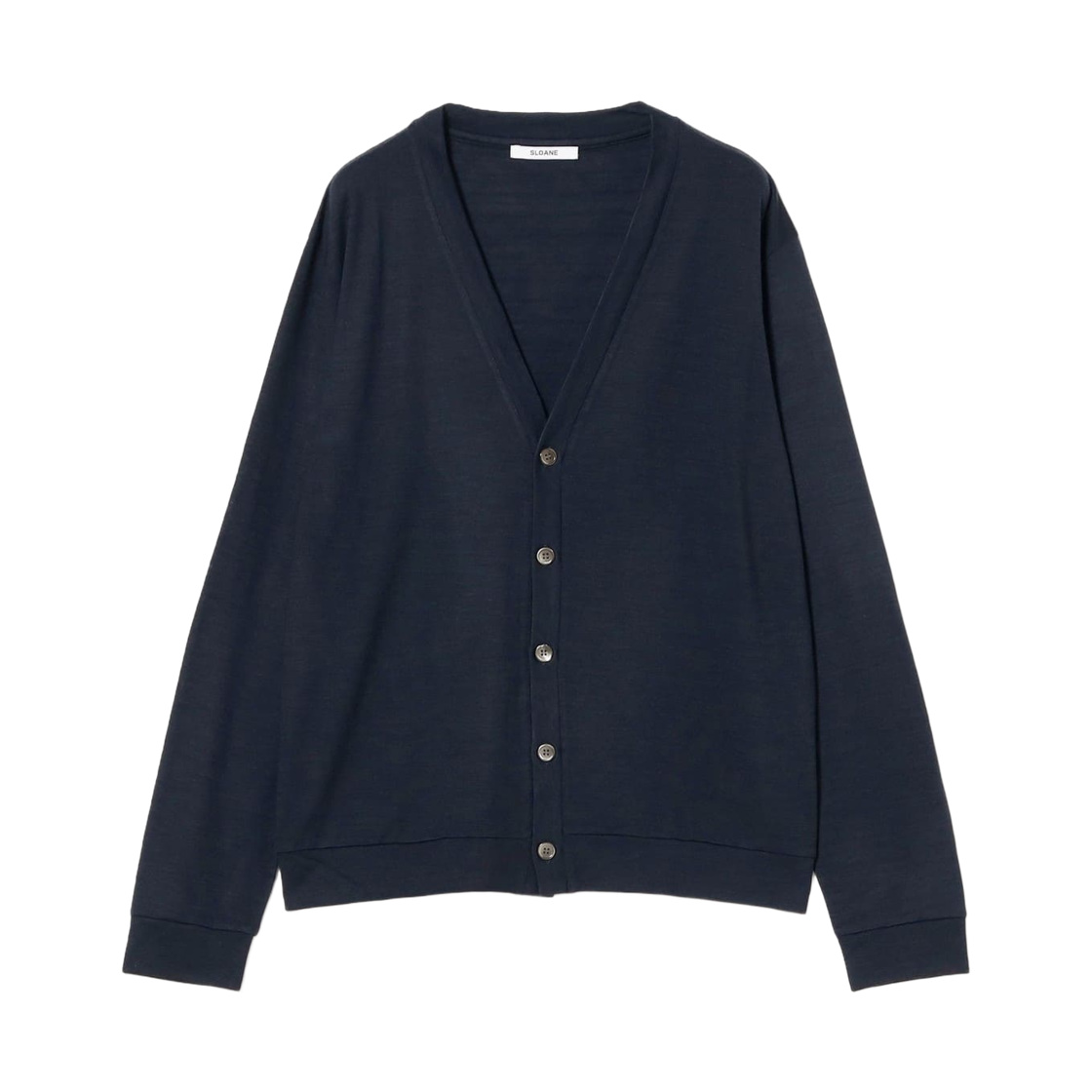 23-15-0155-355 International Gallery Beams x Sloane Wool V-Neck Cardigan Navy