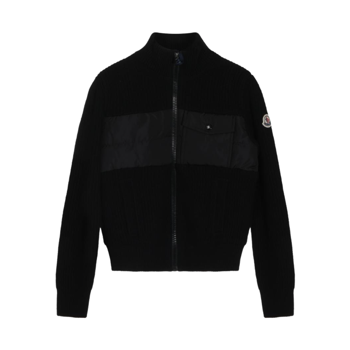 L2-954-9B00008-M4281-999 (Kids) Moncler Wool & Cashmere Blend Zip-Up Cardigan Black - 26FW