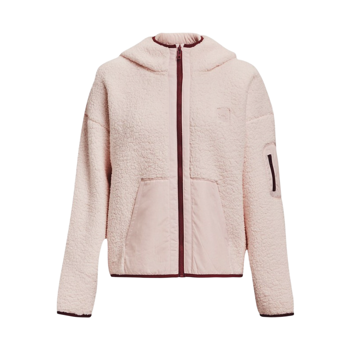 1374139-685 (W) Under Armour Sherpa Fleece Hoodie Zip Up Jacket Pink