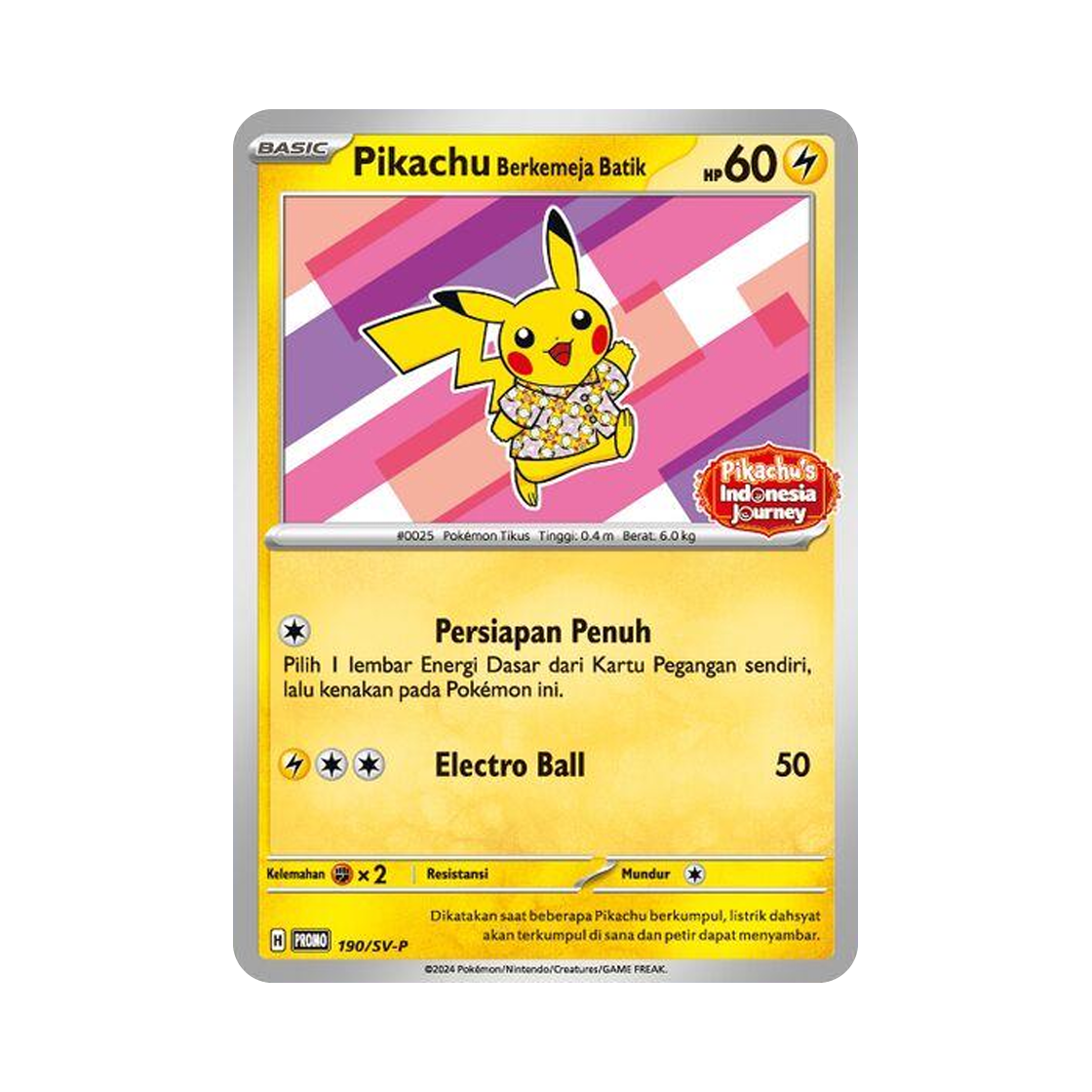 포켓몬 TCG 바틱 입은 피카츄 플라워 P 스칼렛 & 바이올렛 프로모 카드 (인도네시아판)(Pokemon TCG Batik Wearing Pikachu Flower P Scarlet & Violet Promos (Indonesian Ver.)) - 1