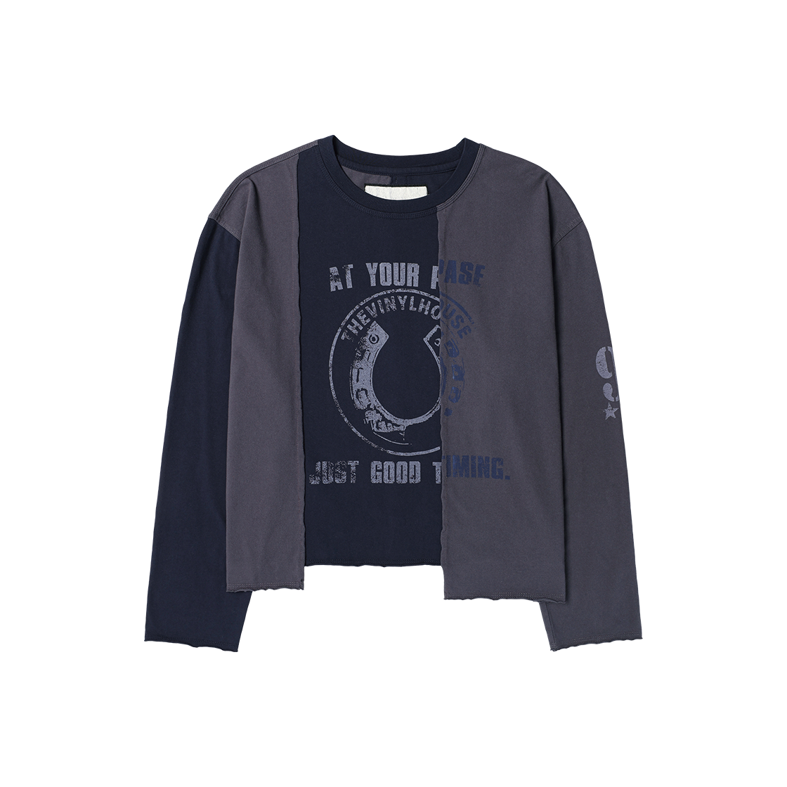 VH2GFFT562ANV Thevinylhouse Block Unbalance Ls Tee(W) Navy