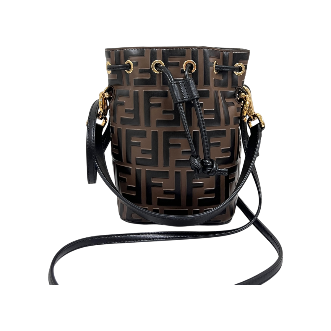 ITNUC4CM7FWH Fendi Montrezzo FF Mini Bucket Bag