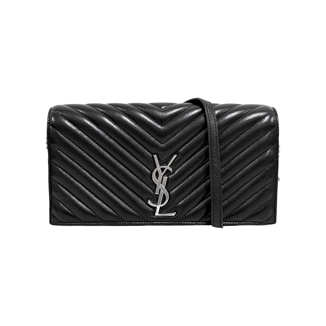 IT5SBP6P5DD6 Saint Laurent Monogram Kate Chain Shoulder Bag Black