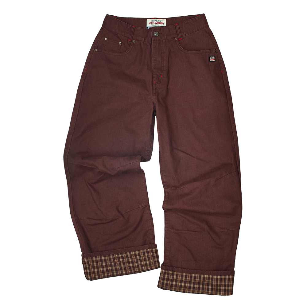 스포츠챔버 체크 커프 팬츠 버건디(SPORT CHAMBER Check Cuff Pants Burgundy)