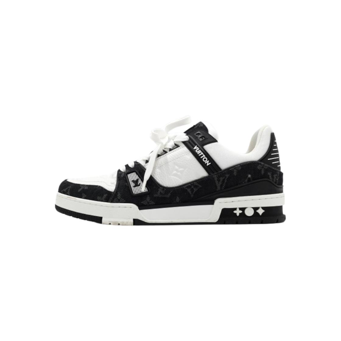 ITCH9J2CFEQ2 Louis Vuitton Black Denim LV Trainer Sneakers
