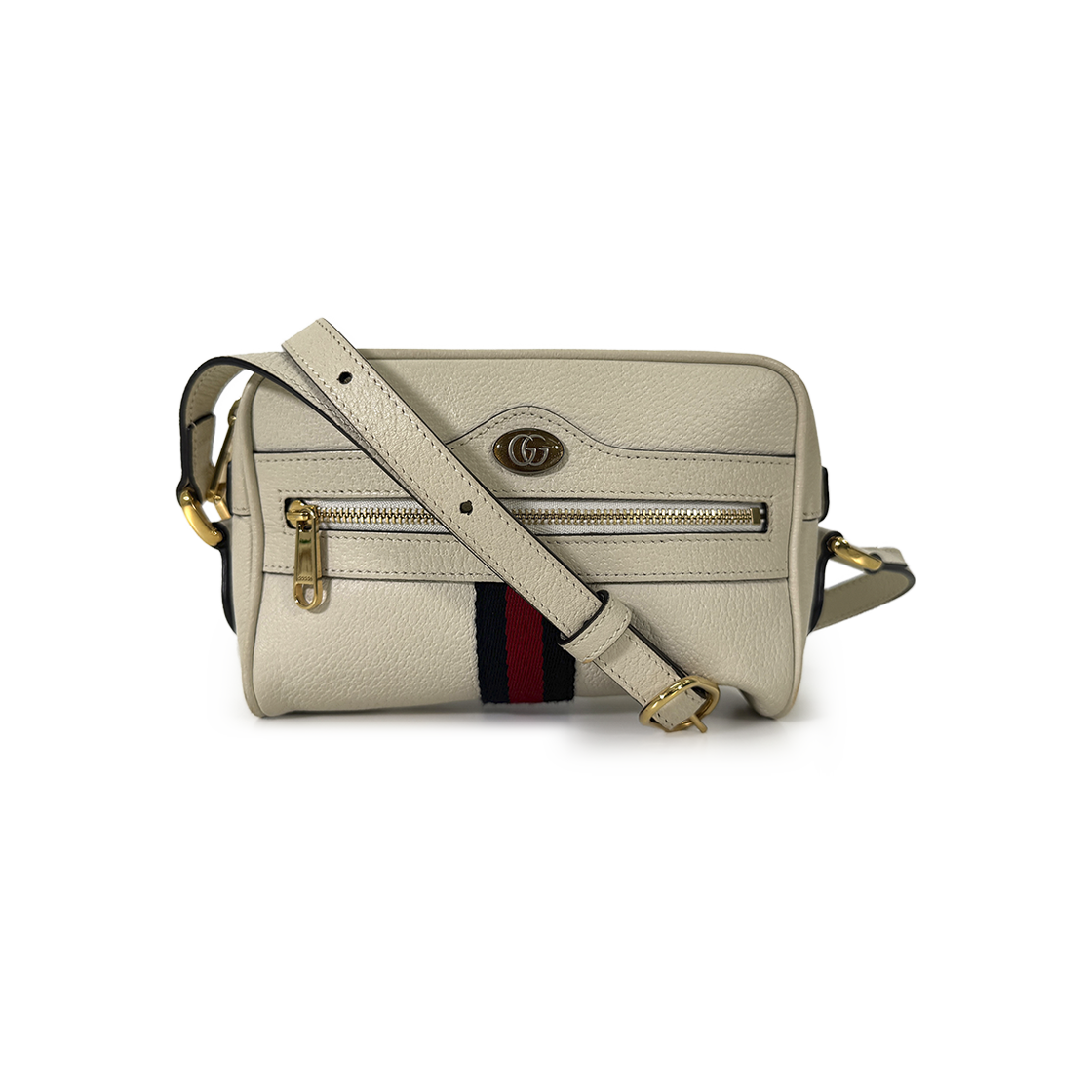 ITQH7IJRP6GD Gucci Ophidia GG Web Stripe Mini Crossbody Bag White