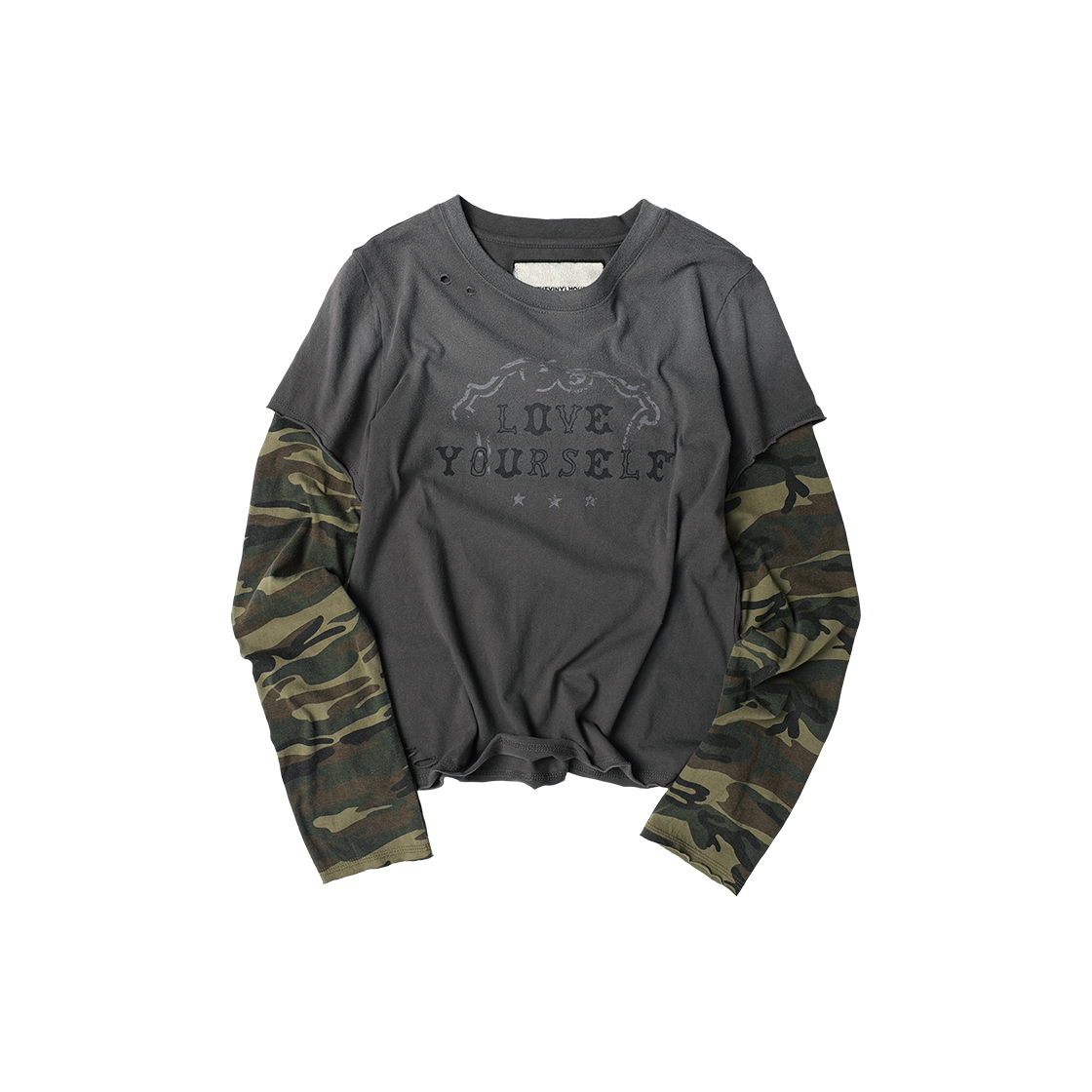 더바이닐하우스 유어셀프 레이어드 긴팔 티셔츠 차콜(Thevinylhouse Yourself Layered Ls Tee Charcoal) - 6