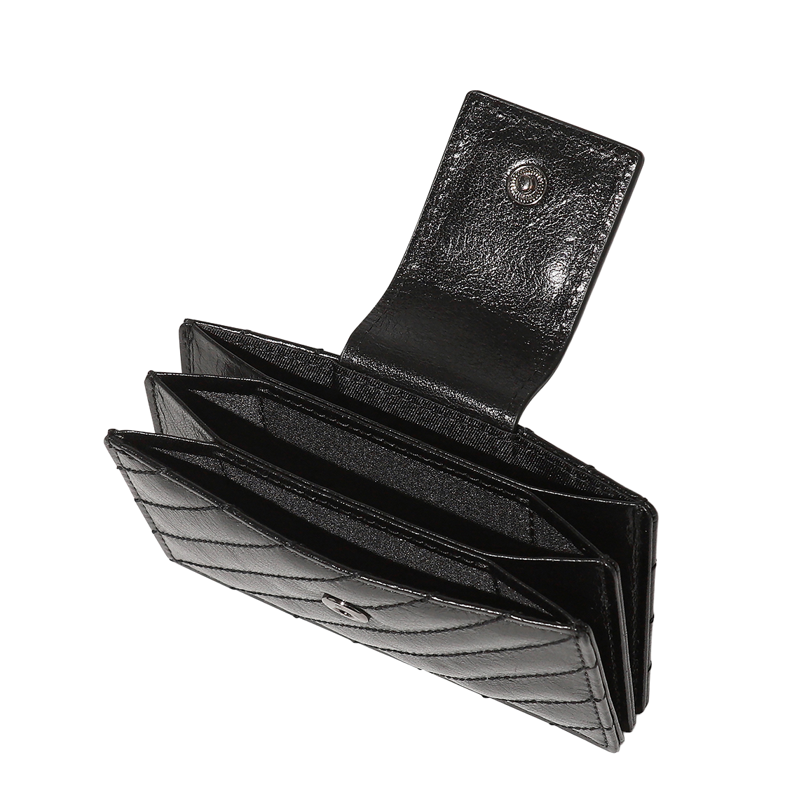 오프화이트 퀼티드 아코디언 카드 월렛 (블랙)(OFF-WHITE Quilted Accordion Card Wallet (Black)) - 3