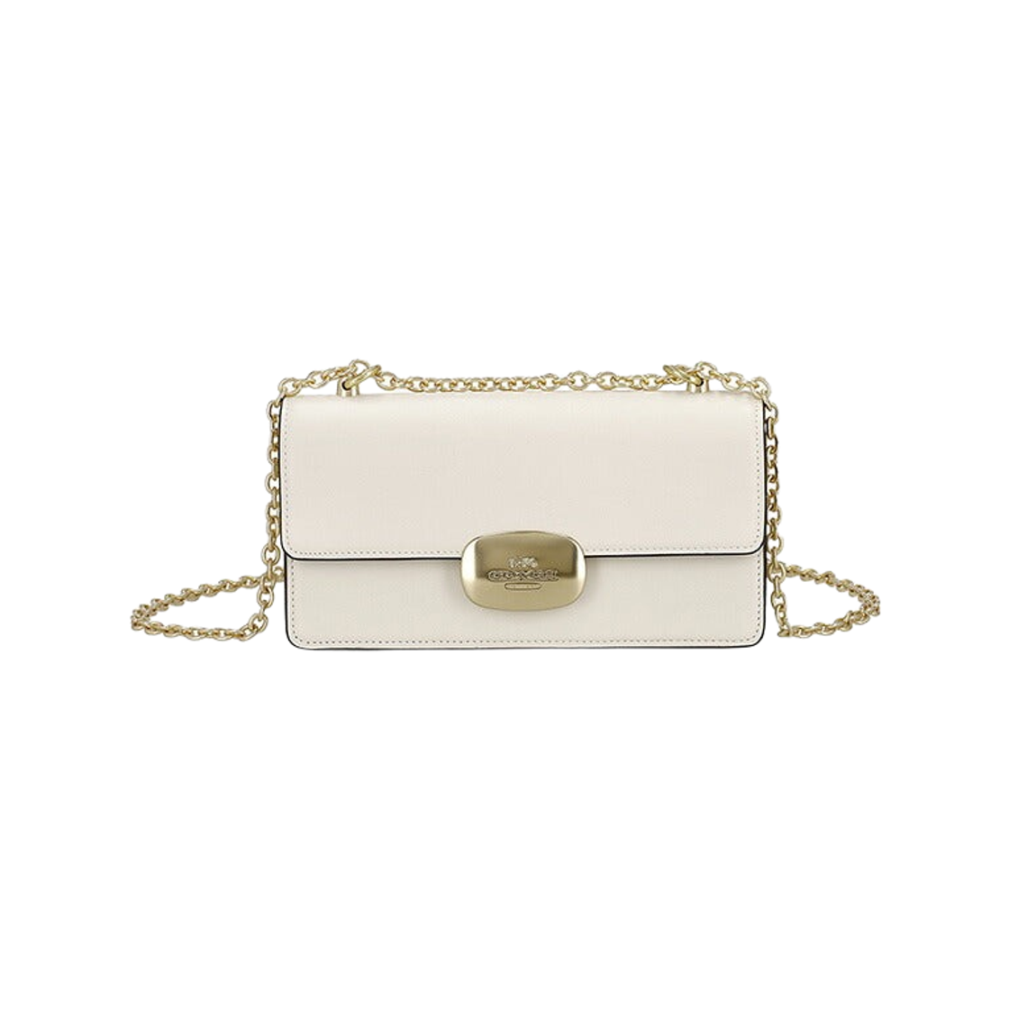 CP008-IMCHK Coach Eliza Flap Crossbody Bag Gold Chalk