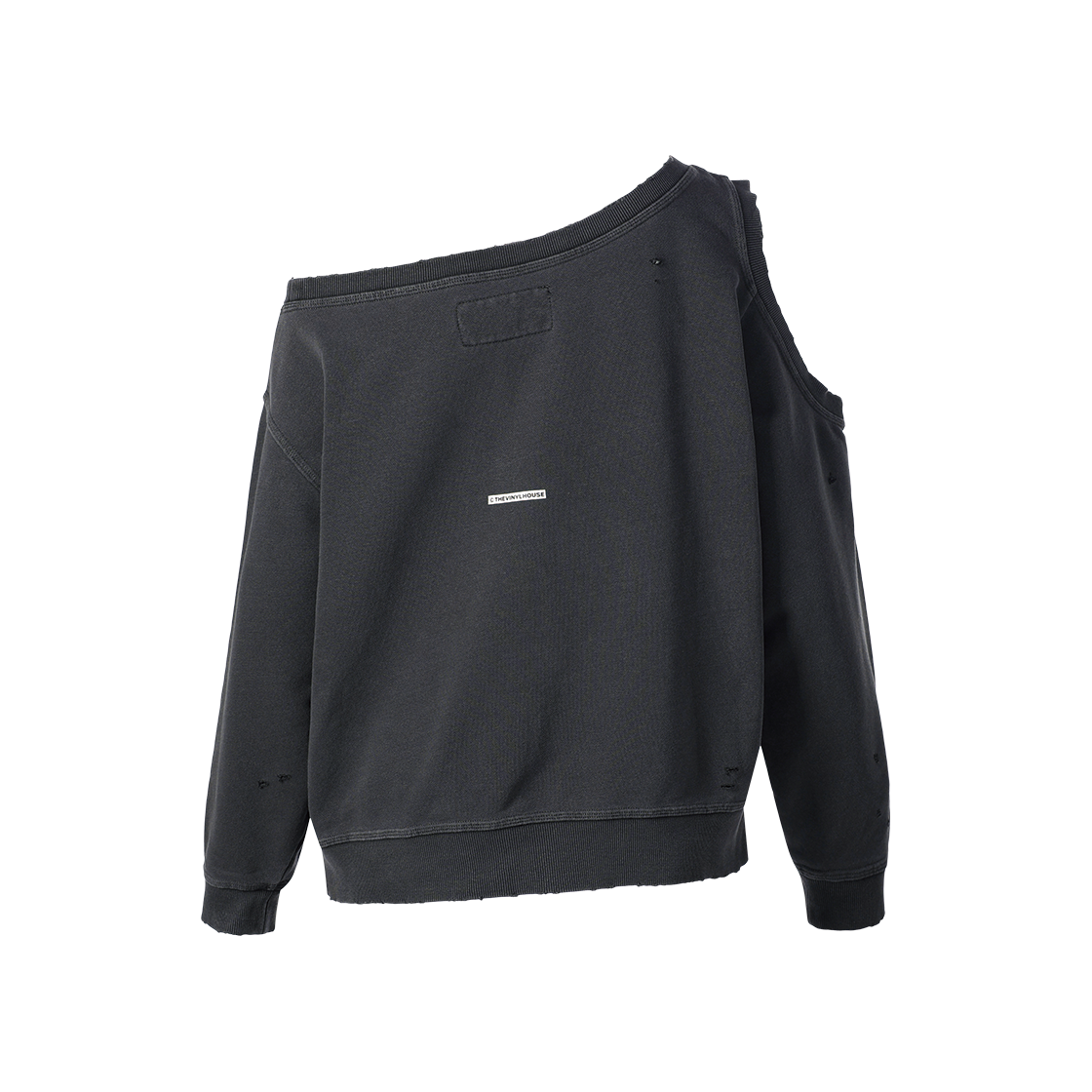 더바이닐하우스 오픈 숄더 스웨트셔츠(W) 차콜(Thevinylhouse Open Shoulder Sweatshirts(W) Charcoal) - 2