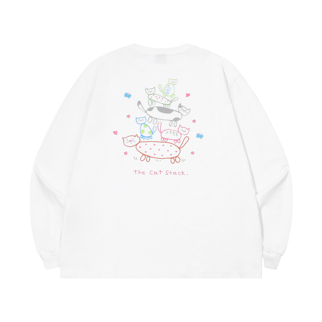 꼼파뇨 캣 스택 롱슬리브 화이트(CPGN STUDIO Cat Stack Long Sleeve White) - 1