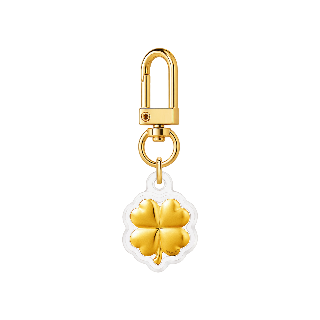 골드팡 24k 행운클로버 순금 키링 0.02g(GOLDPANG 24K Lucky Clover Gold Keyring 0.02g) - 1