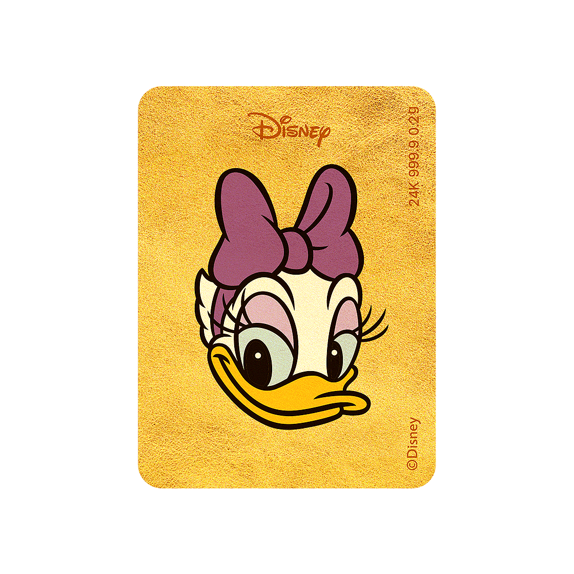 골드팡 [디즈니] 미키와 친구들 캐릭터 순금 카드 0.2g - 데이지덕 스마일(GOLDPANG [Disney] Mickey & Friends Character Gold Card 0.2g - Smiling Daisy Duck)