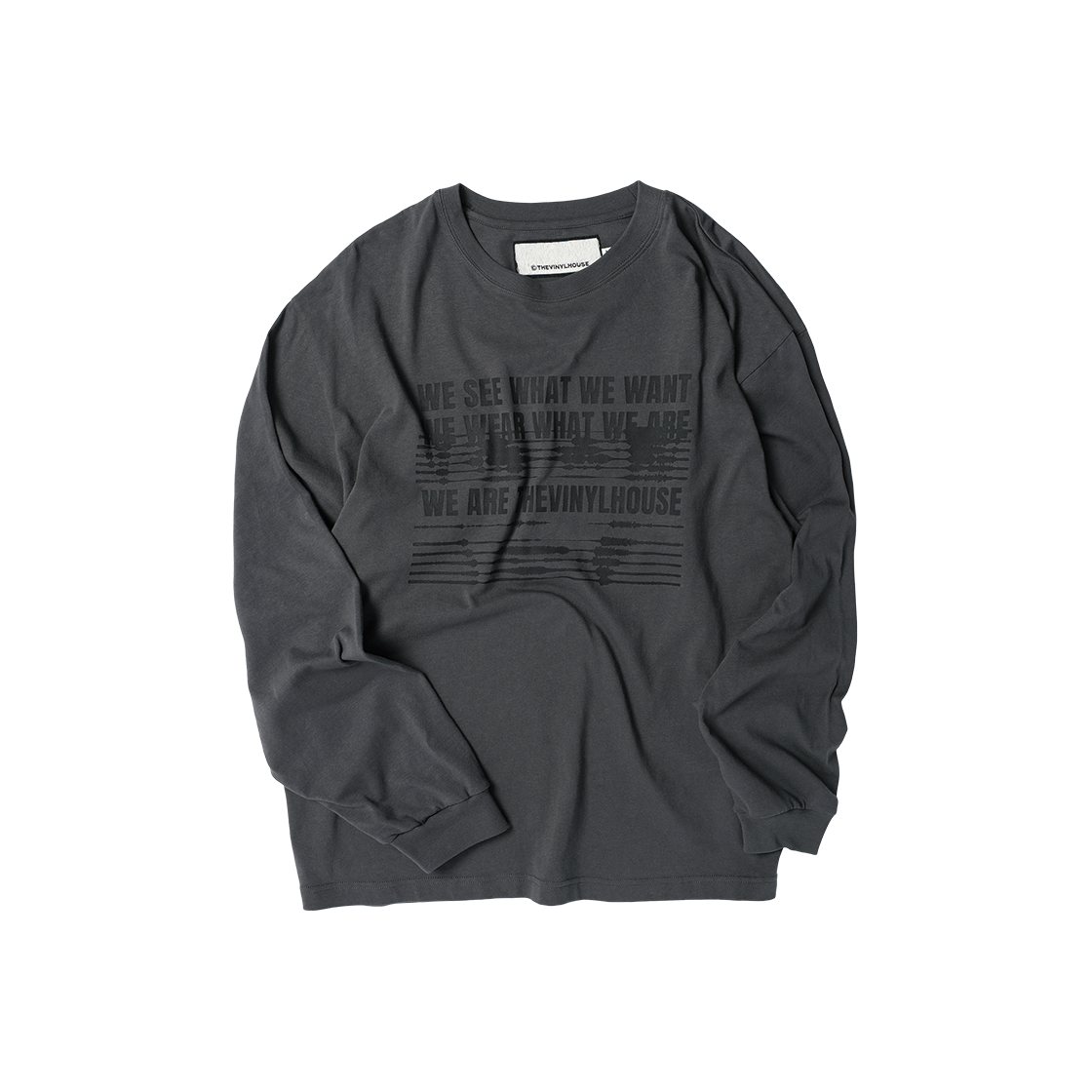 더바이닐하우스 위 아 긴팔 티셔츠 차콜(Thevinylhouse We Are Ls Tee Charcoal) - 3