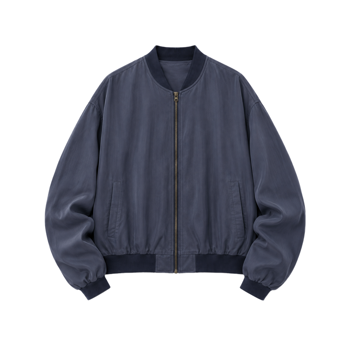 NCH26A-PO01NV CHOWOO Relaxed Cupra Zip-Up Blouson Navy