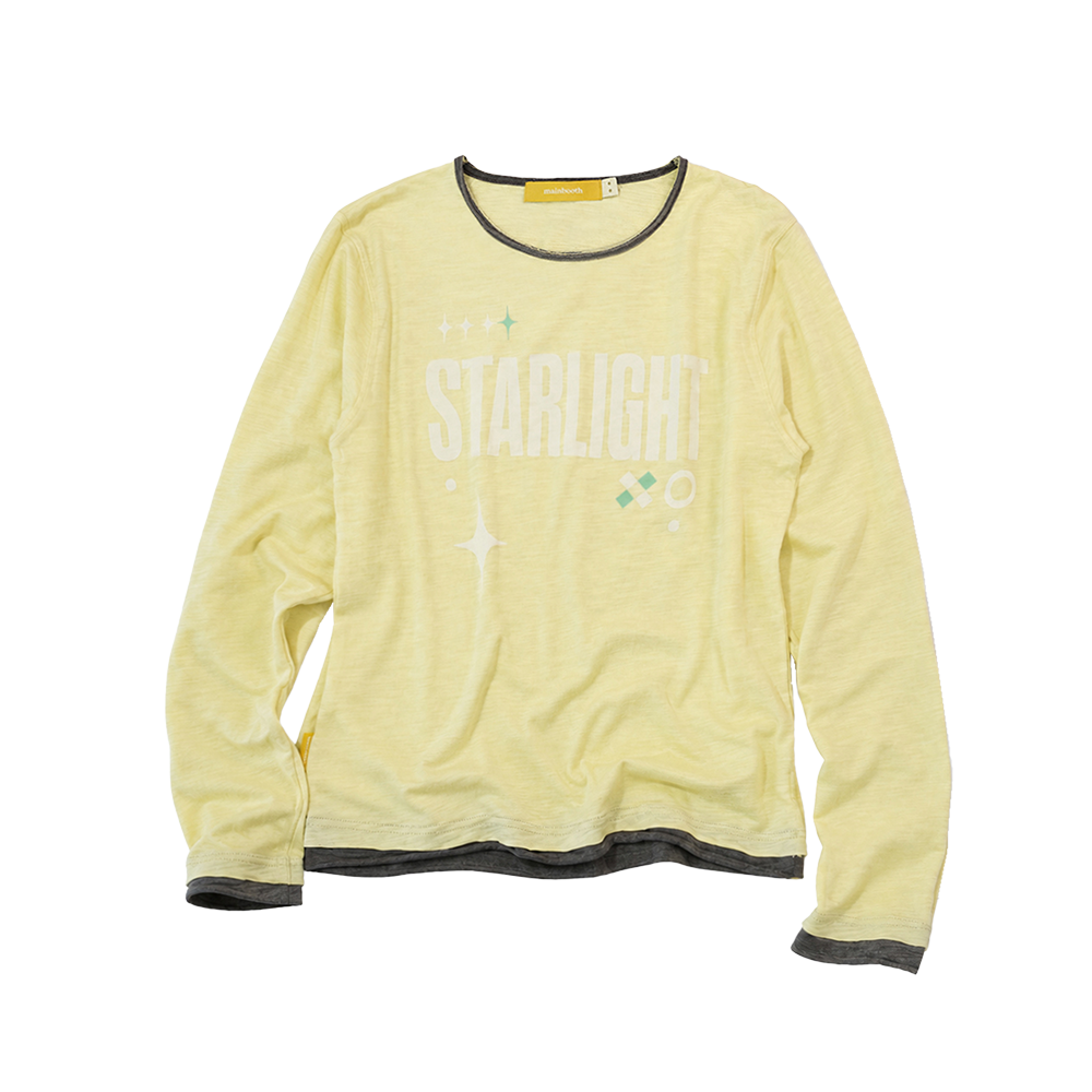 MBBFF1LTU03LE MAINBOOTH Starlight Slub Layered T-Shirt Lemon