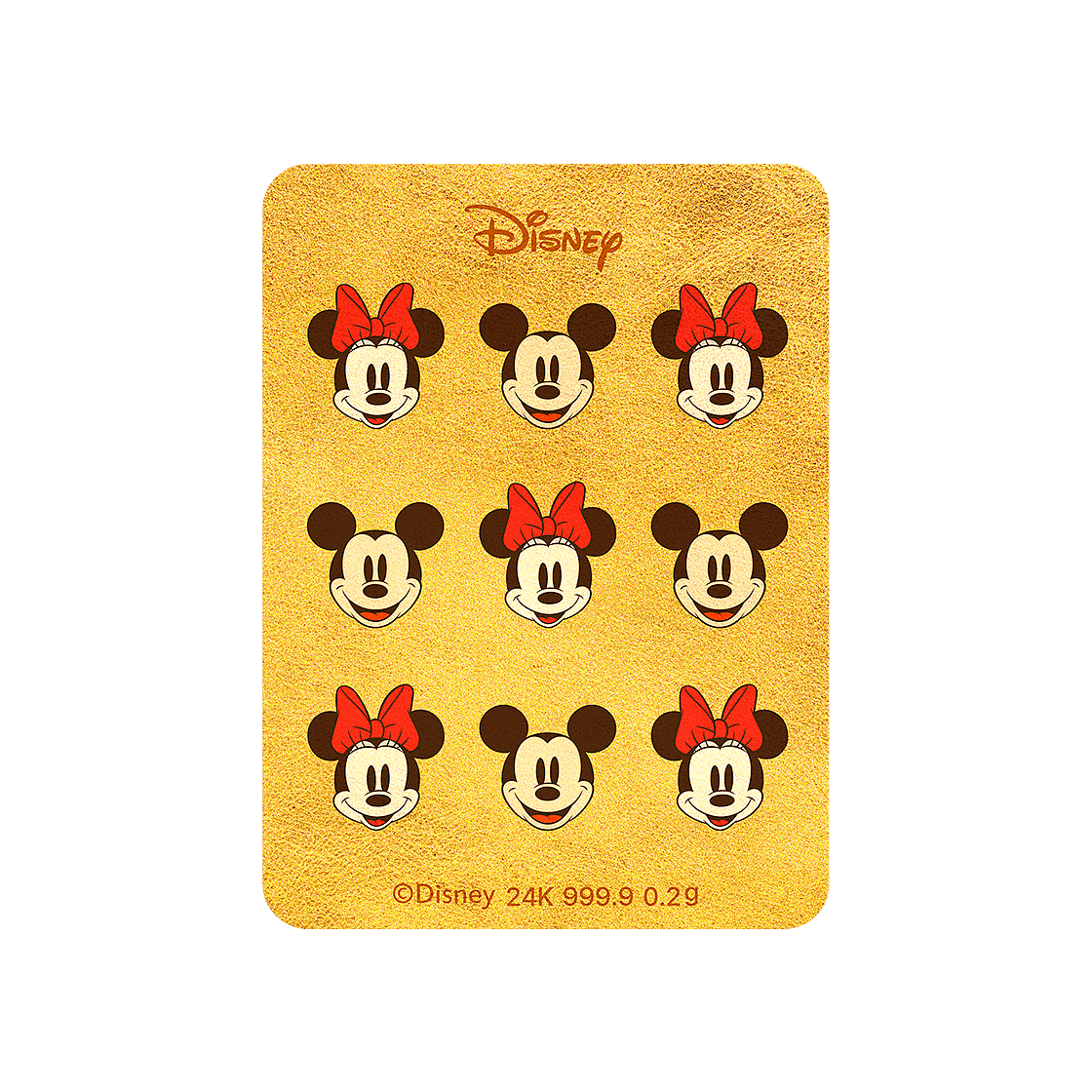 골드팡 [디즈니] 미키와 친구들 캐릭터 순금 카드 0.2g - 미키와 미니(GOLDPANG [Disney] Mickey & Friends Character Gold Card 0.2g - Mickey & Minnie)