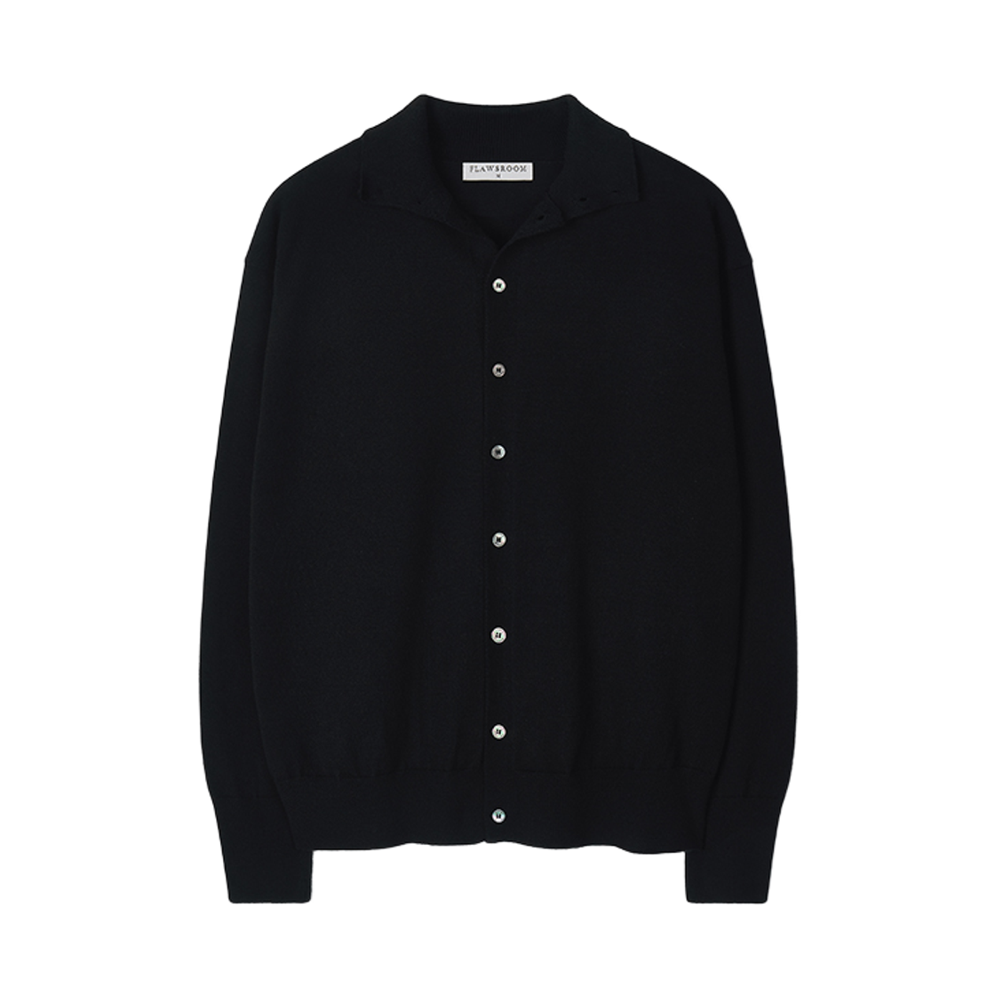 FL26229 Flawsroom High Neck Soft Cardigan Black