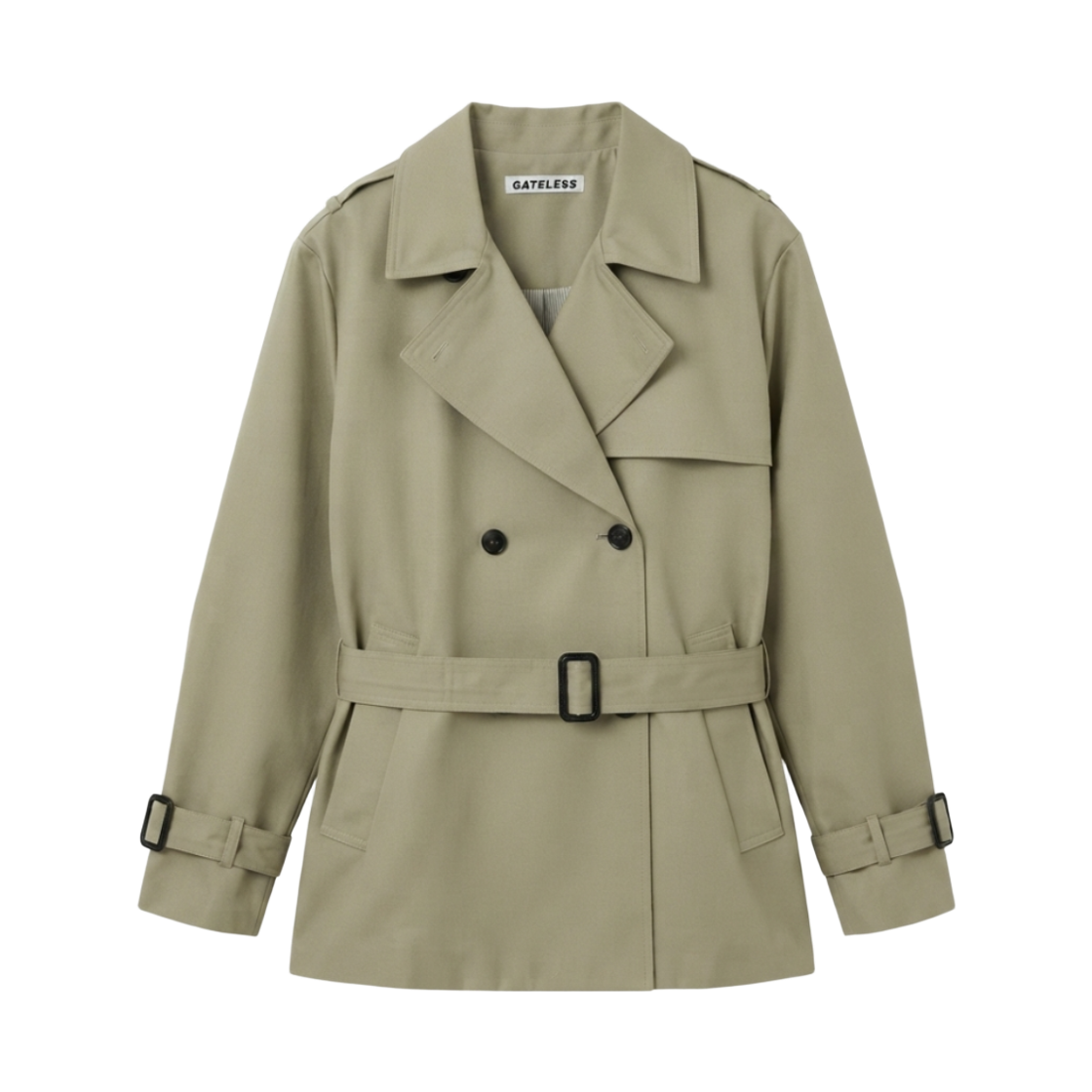 게이트리스 쇼츠 트렌치 코트-베이지(Gateless Short Trench Coat-Beige)