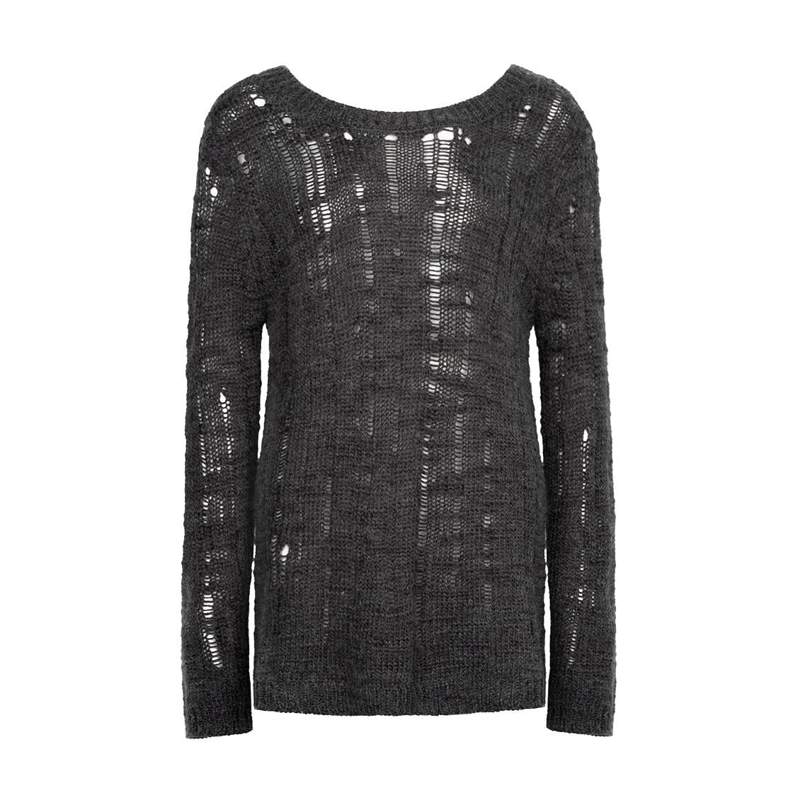 P0000ETL Roughneck Damaged Graphic Knit Charcoal
