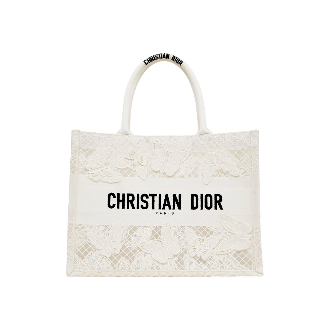 ITA499I4NOP6 Dior Medium Butterfly Embroidered Book Tote
