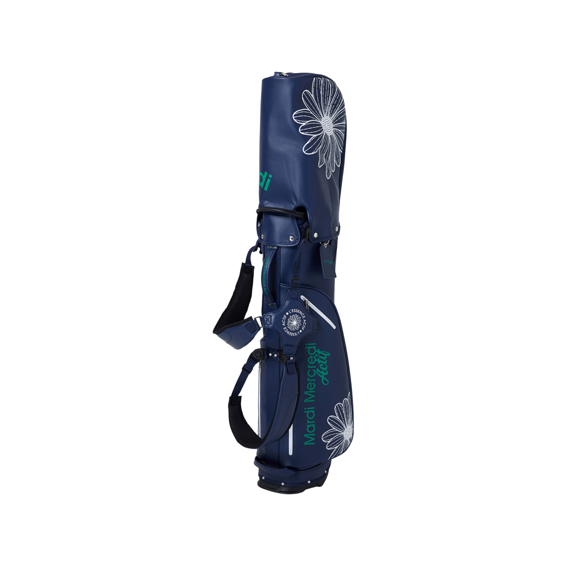 - Mardi Mercredi All Over Flower Printed Golf Bag Navy Green