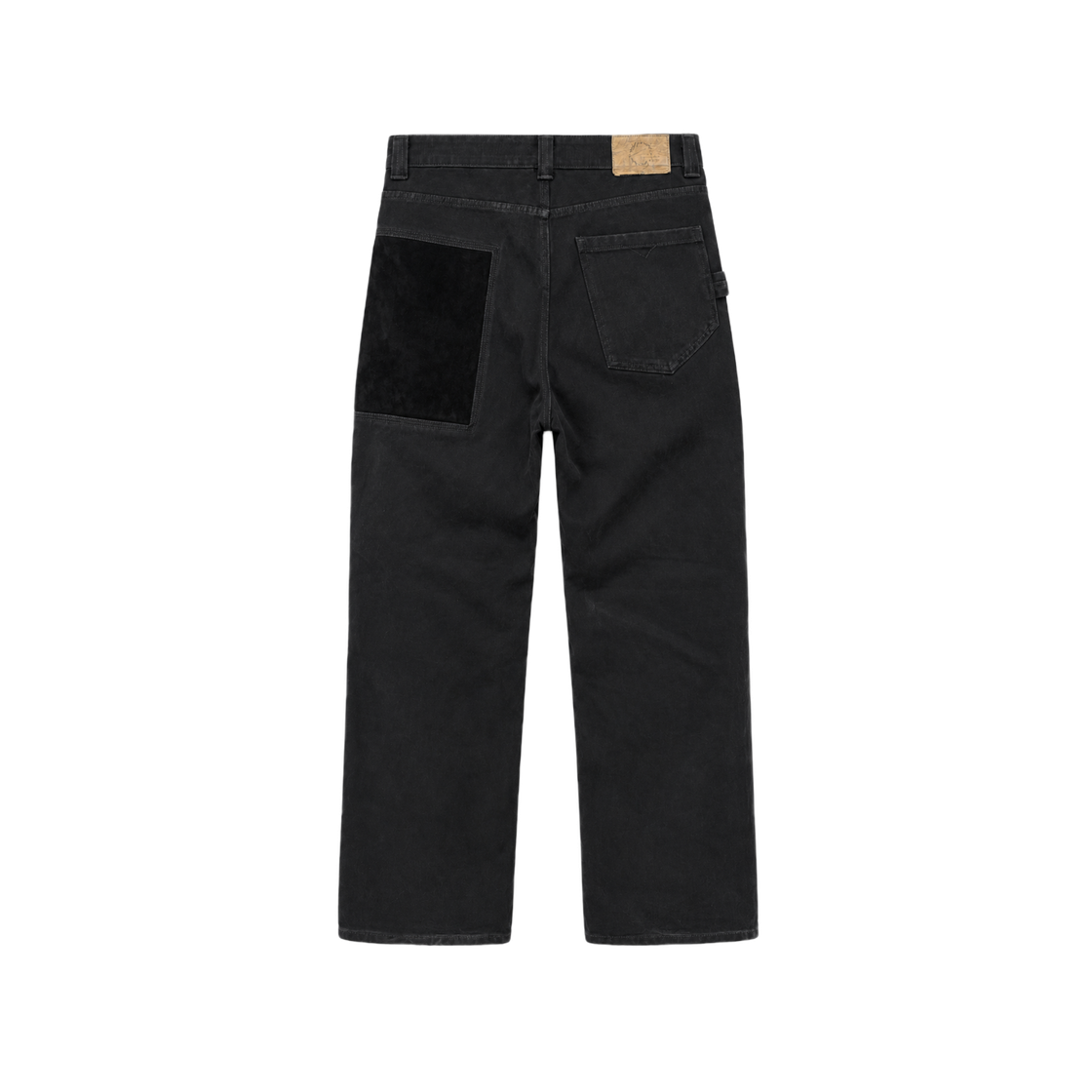 NCH26A-CB05WBK CHOWOO Suede Patch Canvas Carpenter Pants Washed Black