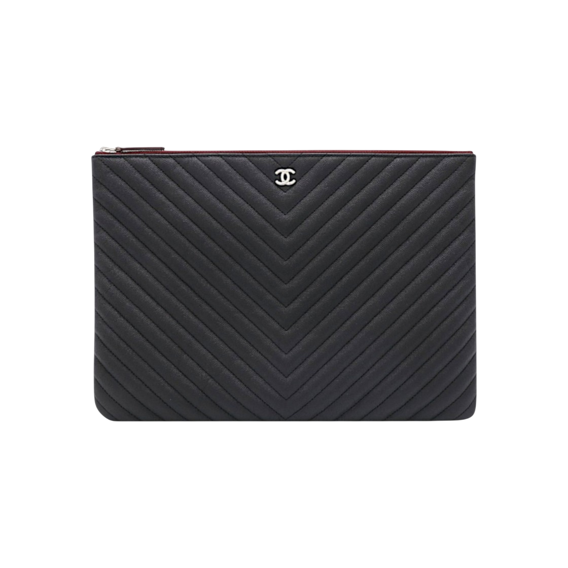 ITDHBFDF2I2A Chanel Classic Large Chevron Caviar Clutch