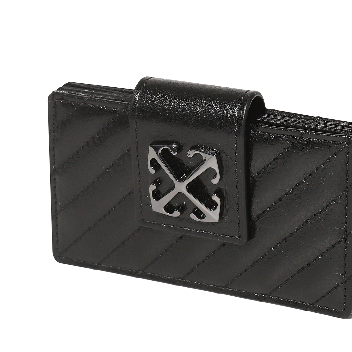 오프화이트 퀼티드 아코디언 카드 월렛 (블랙)(OFF-WHITE Quilted Accordion Card Wallet (Black)) - 2