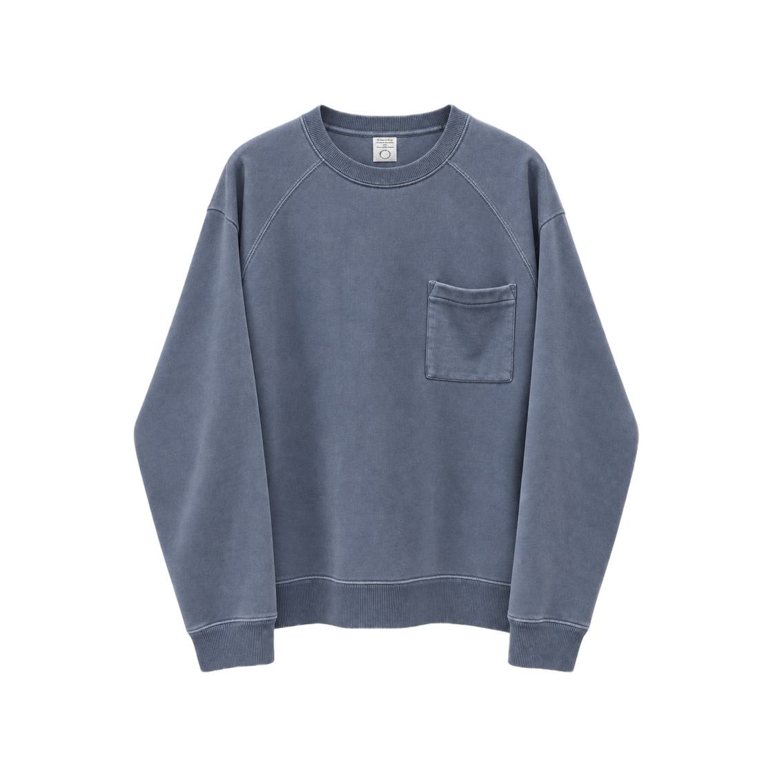 NCH26A-CT02WNV CHOWOO One Pocket Vintage Raglan Sweatshirt Washed Navy