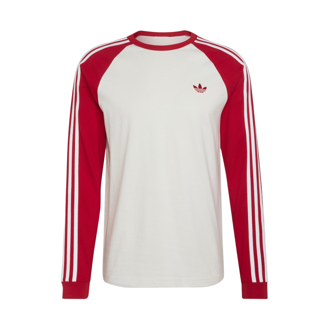 KT5065 Adidas Originals 3-Stripes Long Sleeve T-Shirt Cloud White Team Victory Red - KR Sizing