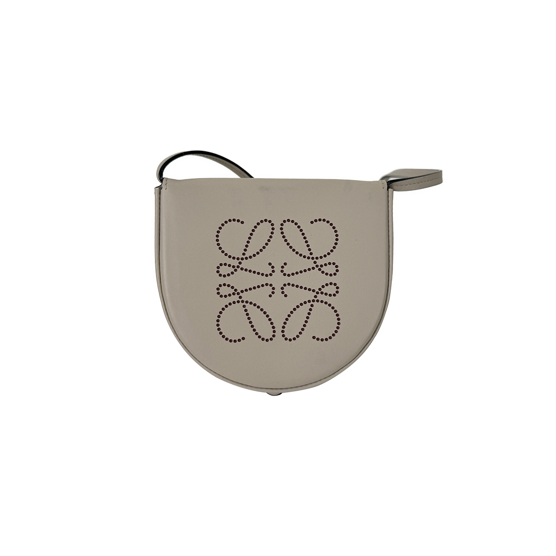 ITW89B39D2I2 Loewe Women Heel Pouch Punch Anagram Crossbody Bag Light Oat