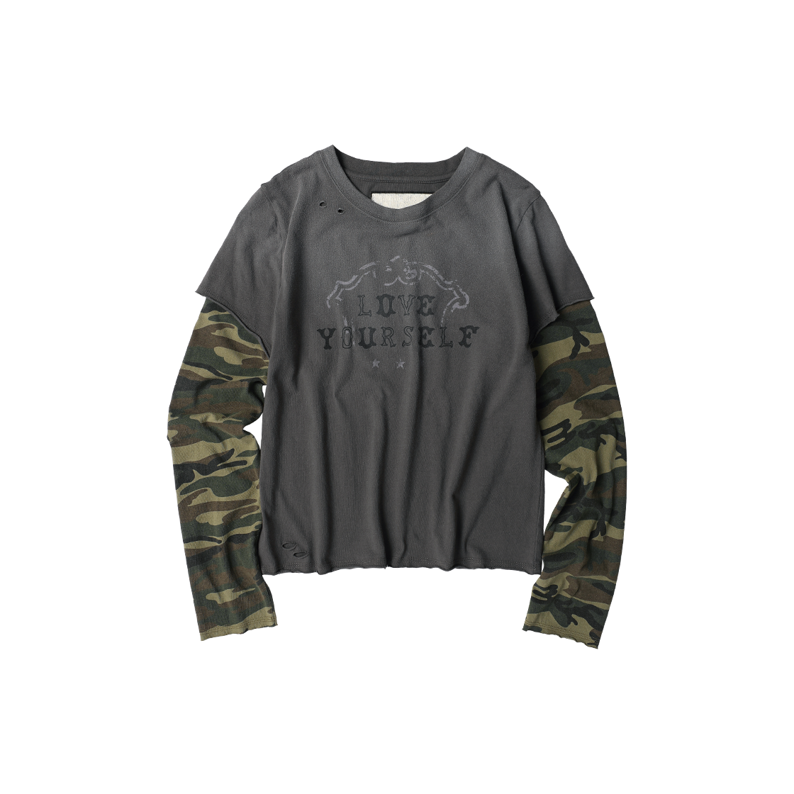 더바이닐하우스 유어셀프 레이어드 긴팔 티셔츠 차콜(Thevinylhouse Yourself Layered Ls Tee Charcoal) - 4