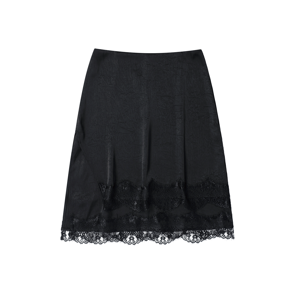 VH2GFFPA91ABK Thevinylhouse Feminine Slit Lace Skirt(W) Black