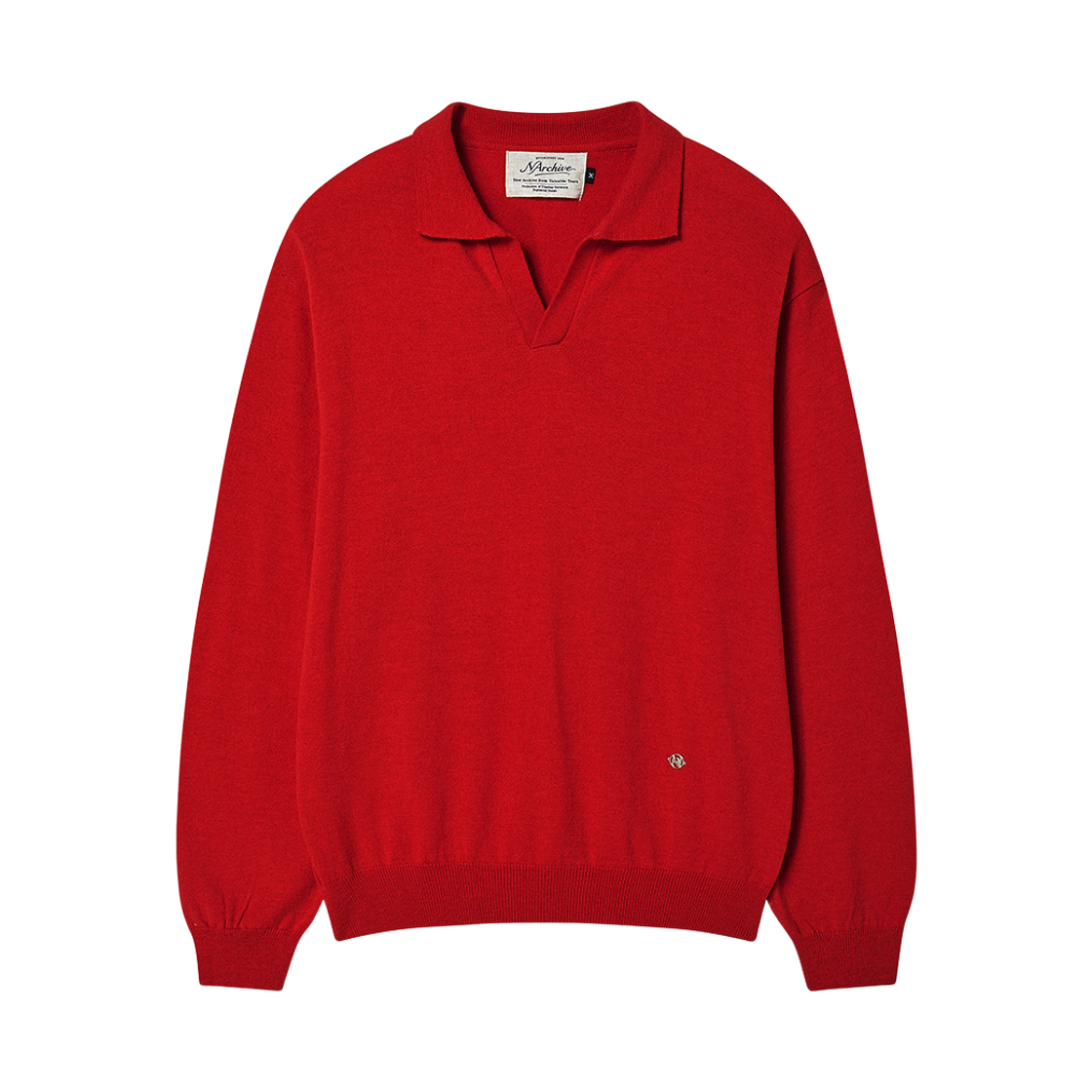엔 아카이브 파인 울 피트 카라 니트 레드(N ARCHIVE Fine Wool Pitt Collar Knit Red) - 1