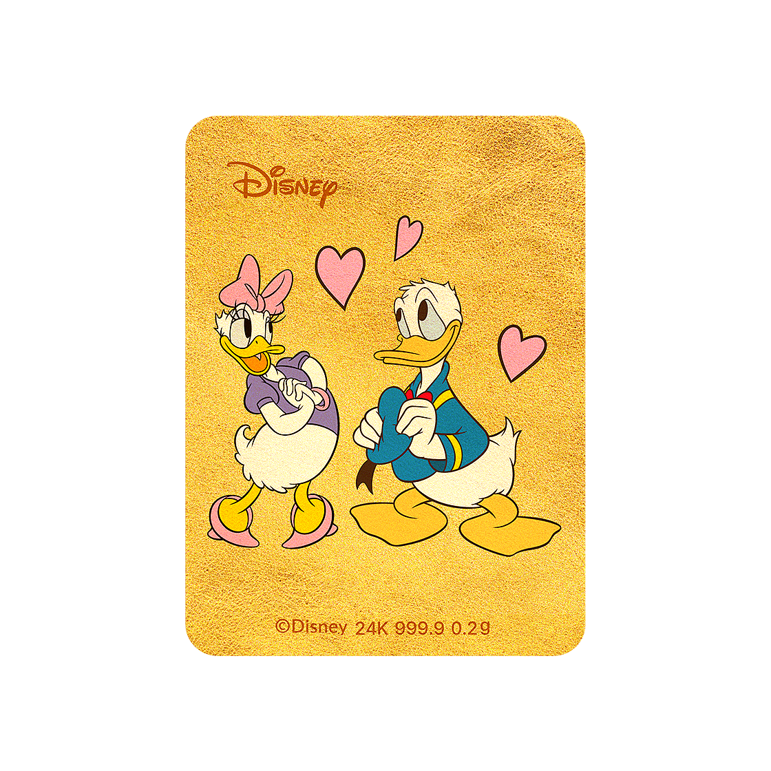 골드팡 [디즈니] 미키와 친구들 캐릭터 순금 카드 0.2g - 도날드와 데이지(GOLDPANG [Disney] Mickey & Friends Character Gold Card 0.2g - Donald & Daisy)