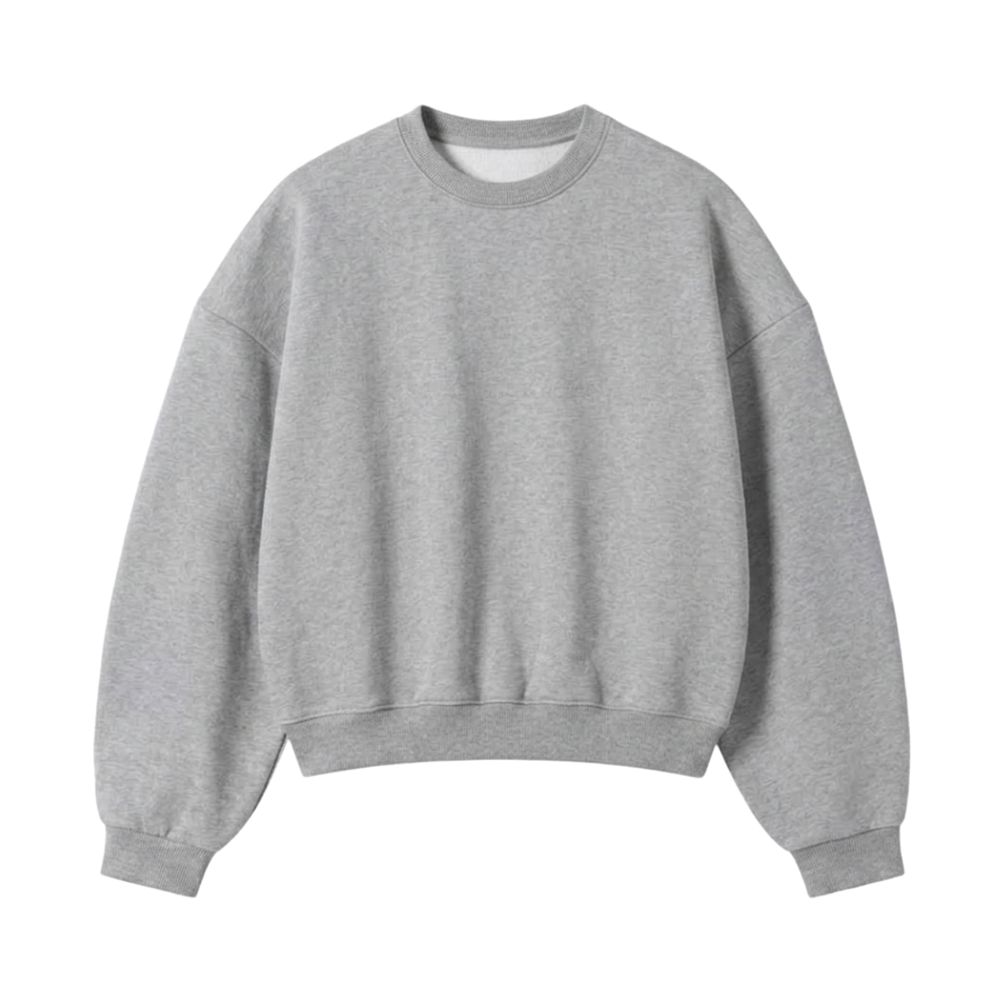 합포크롭맨투맨-그레이 GCLIP Essential Crewneck Semi-Crop Sweatshirt Gray