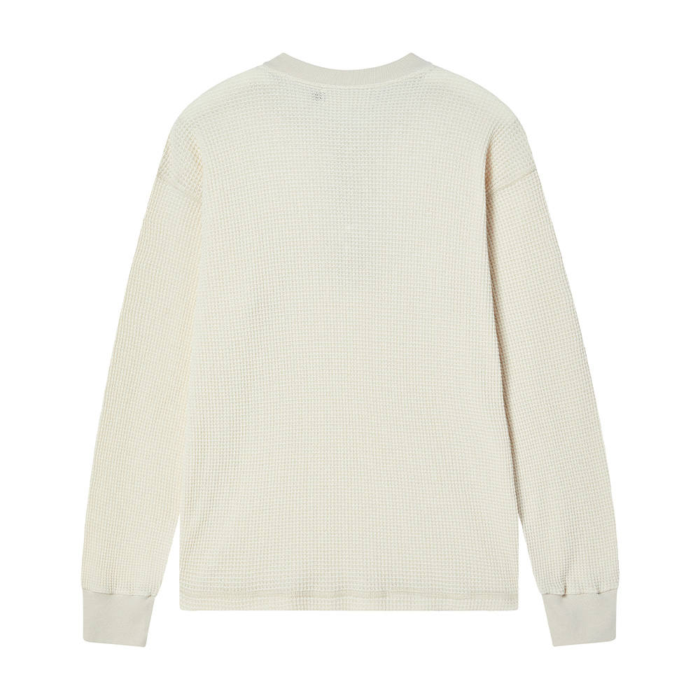 엔 아카이브 워시드 코튼 와플 헨리넥 티셔츠 아이보리(N ARCHIVE Washed Cotton Waffle Henry Neck T-Shirts Ivory) - 2