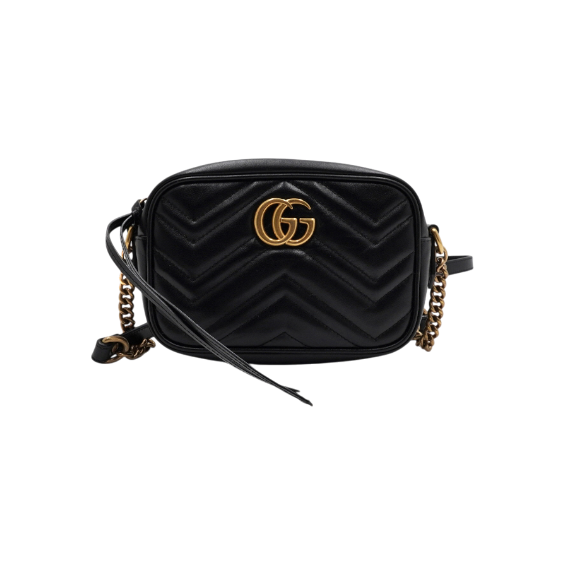ITJ82AOUF4IP Gucci GG Marmont Matelasse Mini Shoulder Bag Black