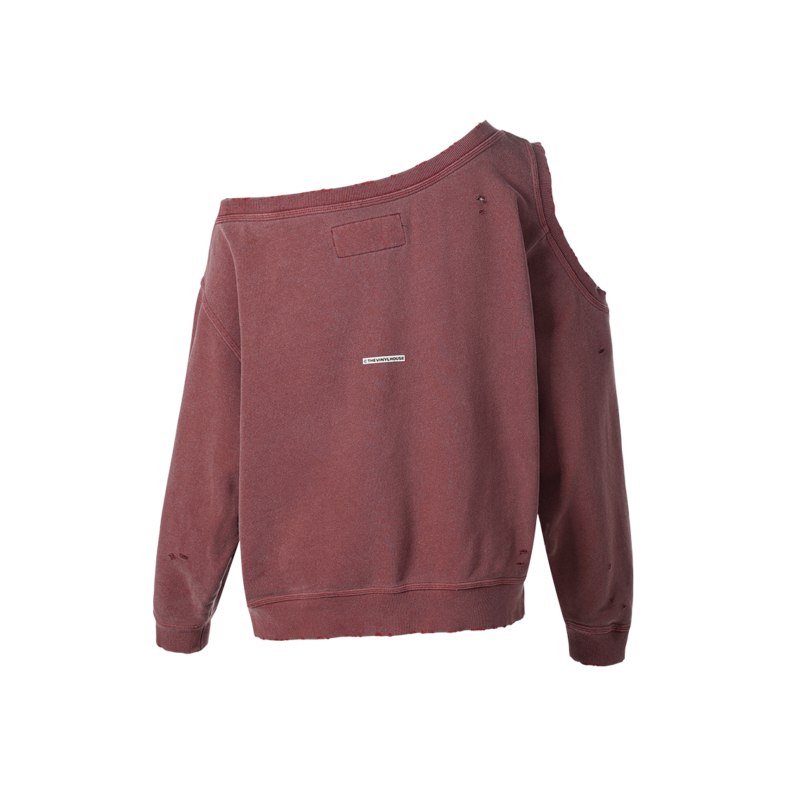 더바이닐하우스 오픈 숄더 스웨트셔츠(W) 브릭(Thevinylhouse Open Shoulder Sweatshirts(W) Brick) - 2