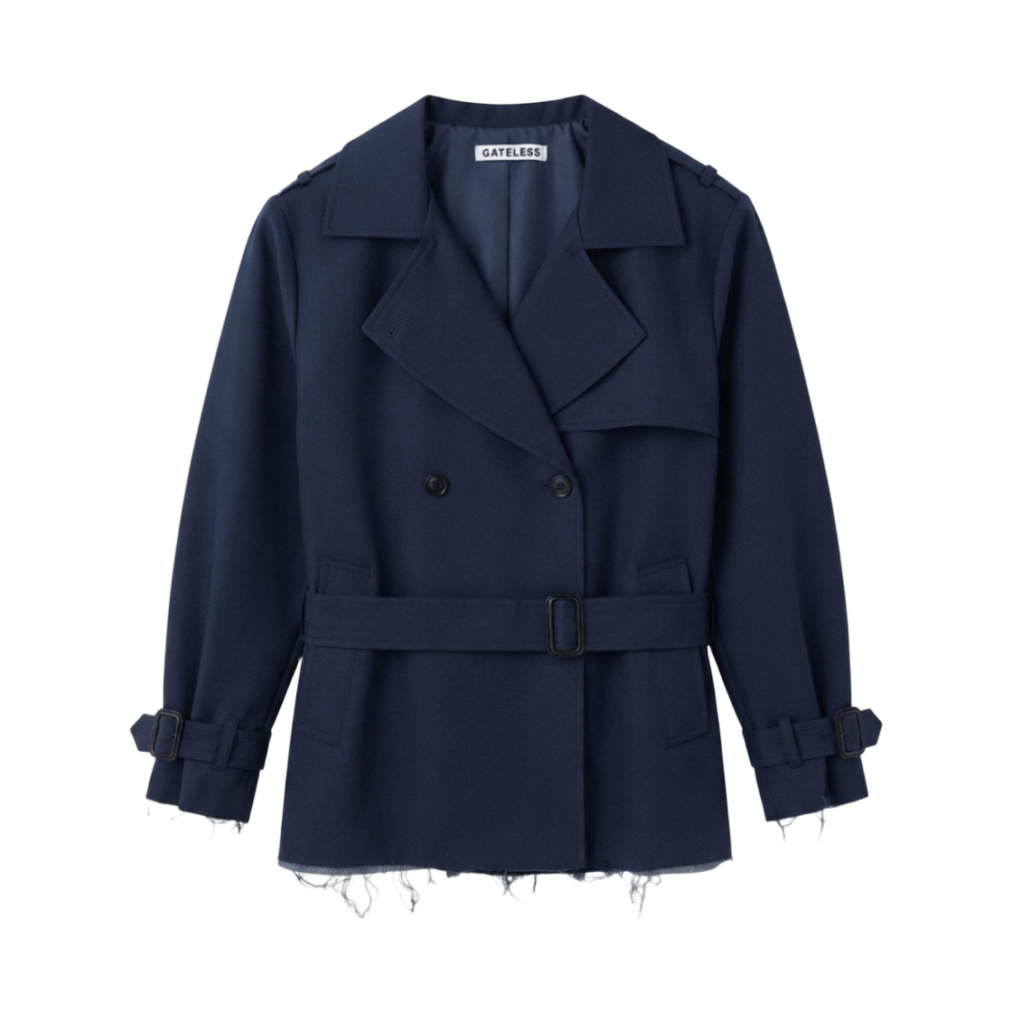 게이트리스 쇼츠 트렌치 코트-차콜(Gateless Short Trench Coat-Charcoal)