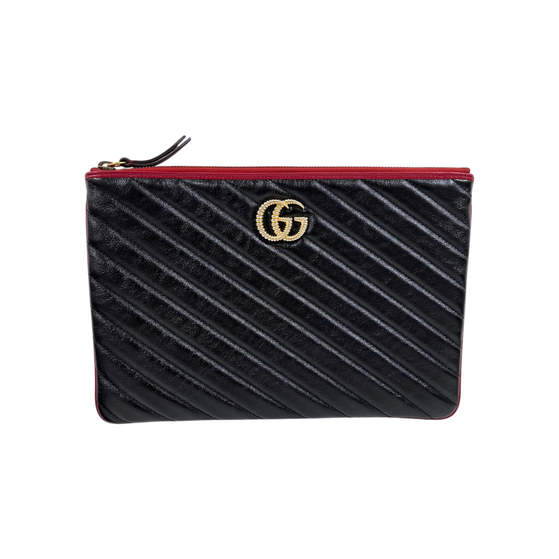 IT5UFUOCPOCL Gucci GG Marmont Clutch Bag Black