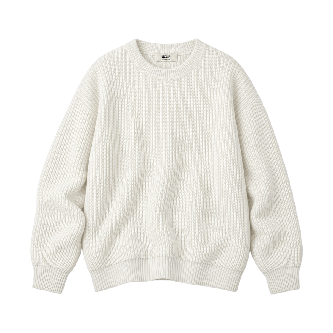 지크립 라운드넥 오버핏 하찌 니트 티셔츠 아이보리(GCLIP Round Neck Oversized Haji Knit T-shirt Ivory)