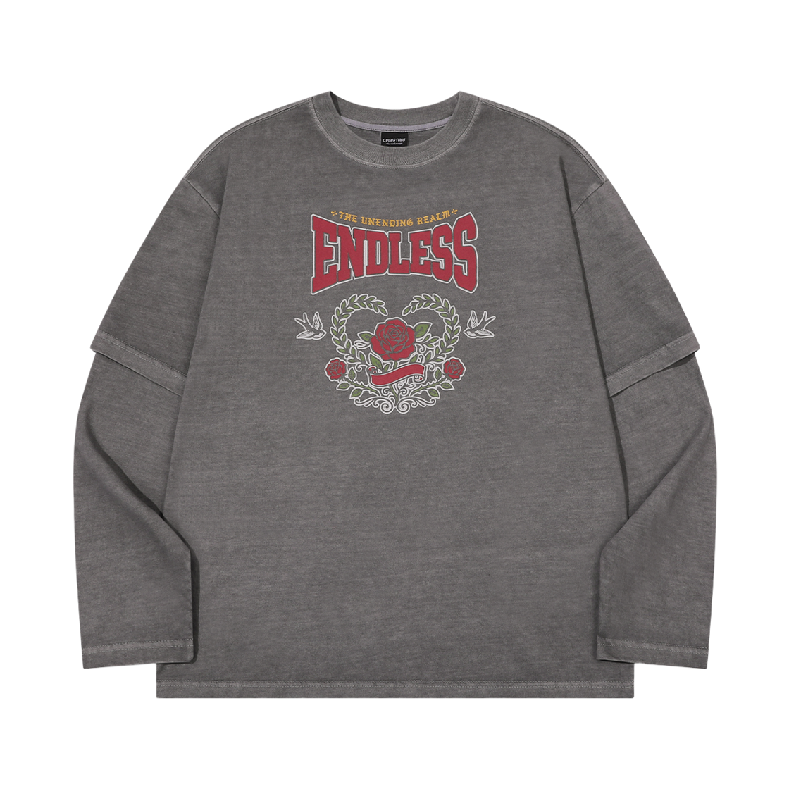 꼼파뇨 엔드리스 레이어드 피그먼트 롱슬리브 다크그레이(CPGN STUDIO Endless Layered Pigment Long Sleeve Dark Grey)