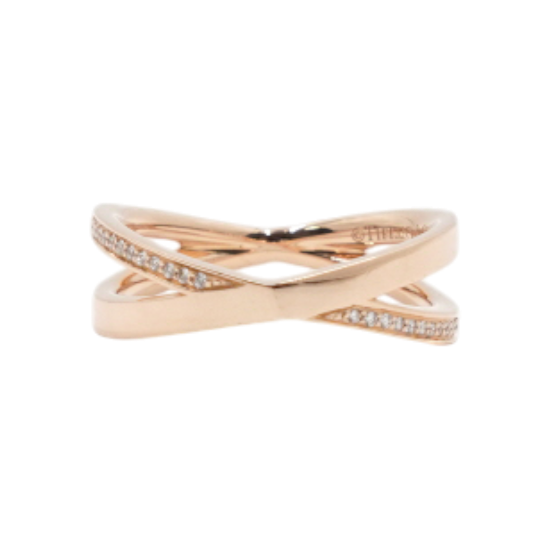 ITMDRNECWPHO Tiffany 18K Rose Gold Diamond Atlas X Narrow Ring