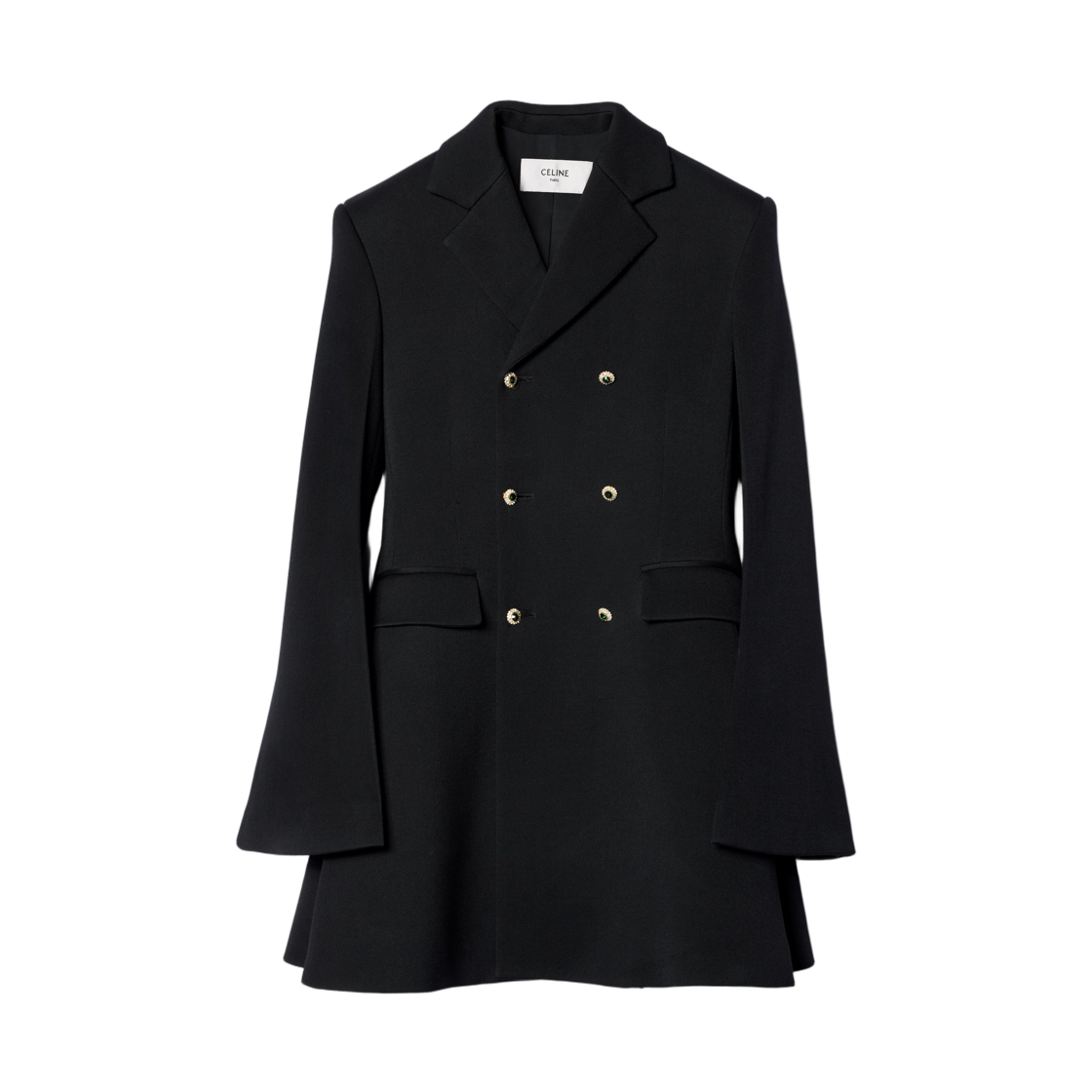 RM0IZ1203-38NO (W) Celine Flared DB Jacket Black