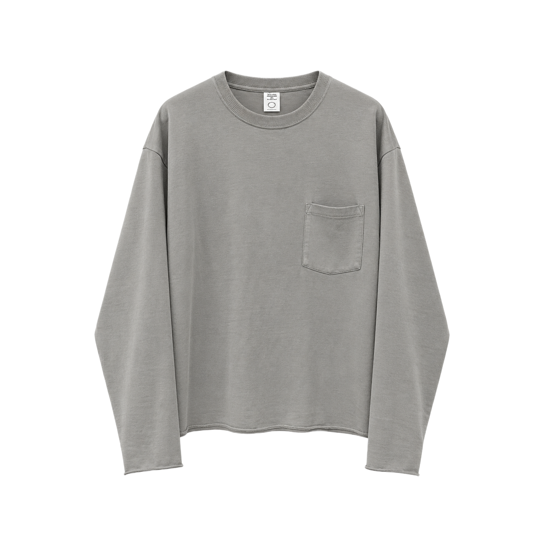 NCH26A-CT03GR CHOWOO Raw Cut One Pocket Long Sleeve Gray