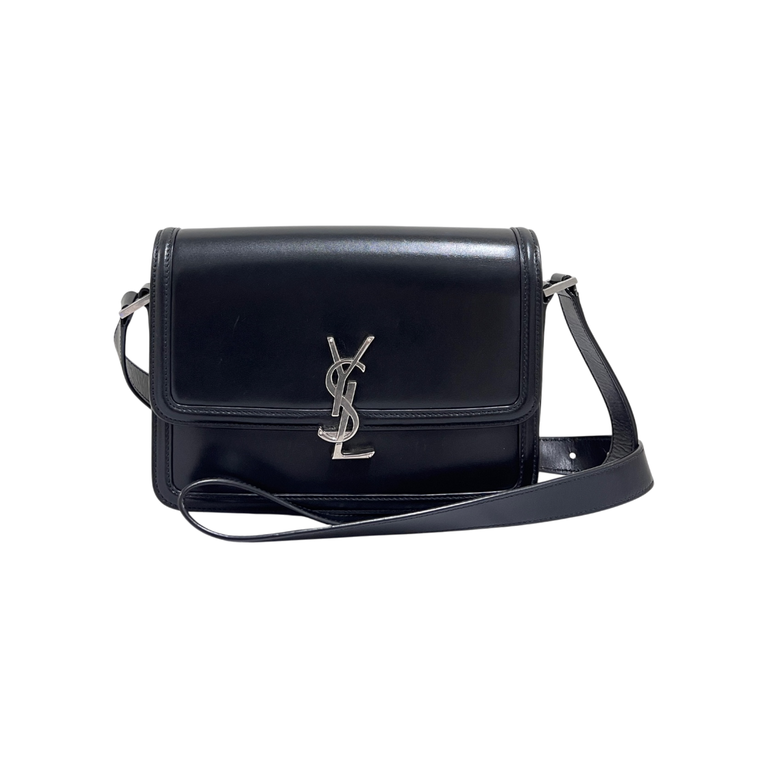 IT5O3F4E9AMW Saint Laurent Solferino Medium Satchel Shoulder Bag Black