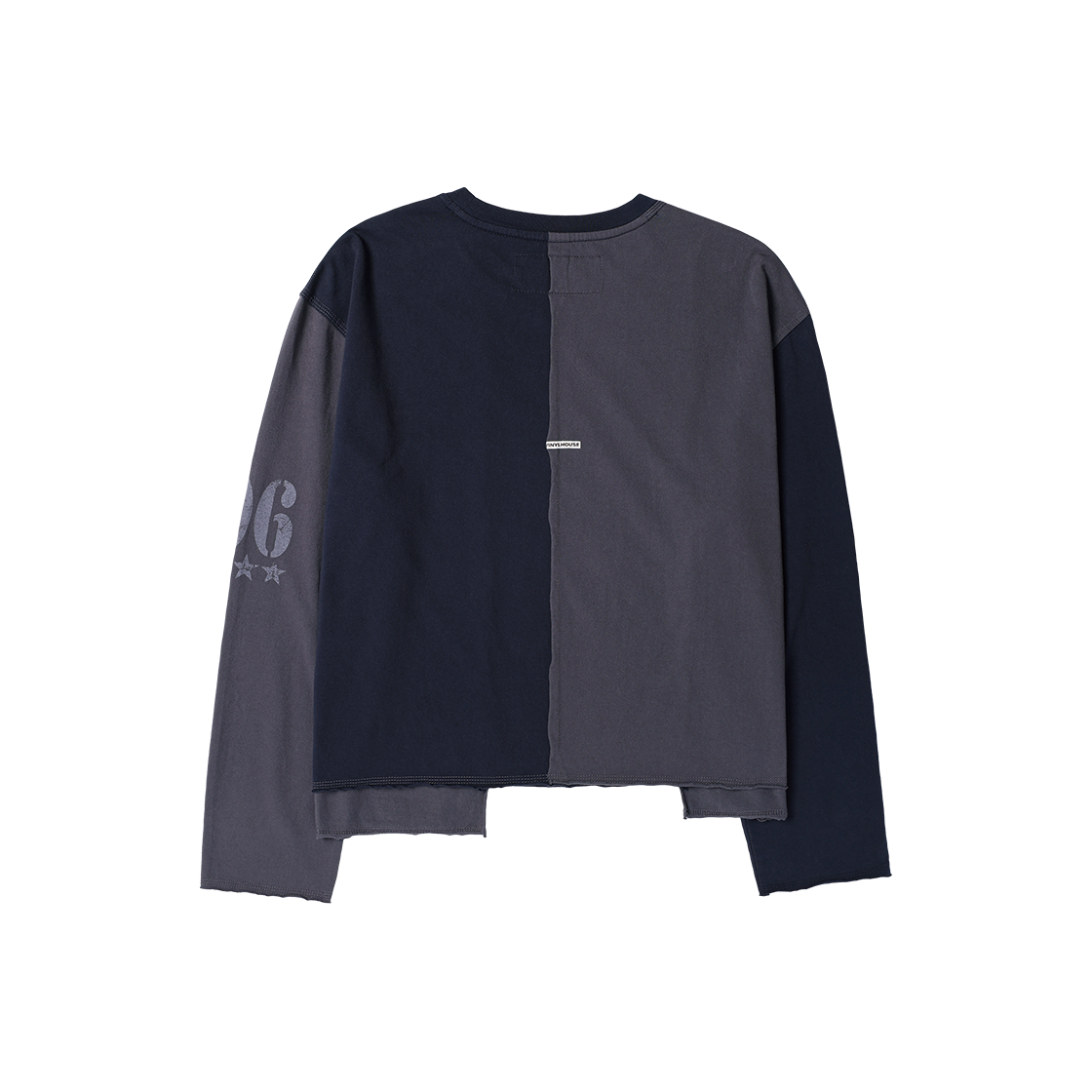 더바이닐하우스 블록 언밸런스 긴팔 티셔츠(W) 네이비(Thevinylhouse Block Unbalance Ls Tee(W) Navy) - 2